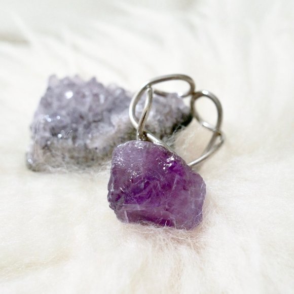 Handmade Jewelry - BOHO Raw Amethyst Crystal Ring Adjustable